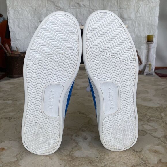 Superdry Vegan Basket Lux Low Trainer Aqua/Blue/White Unisex - Picture 14 of 16